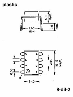 case outline drawing of LM258P