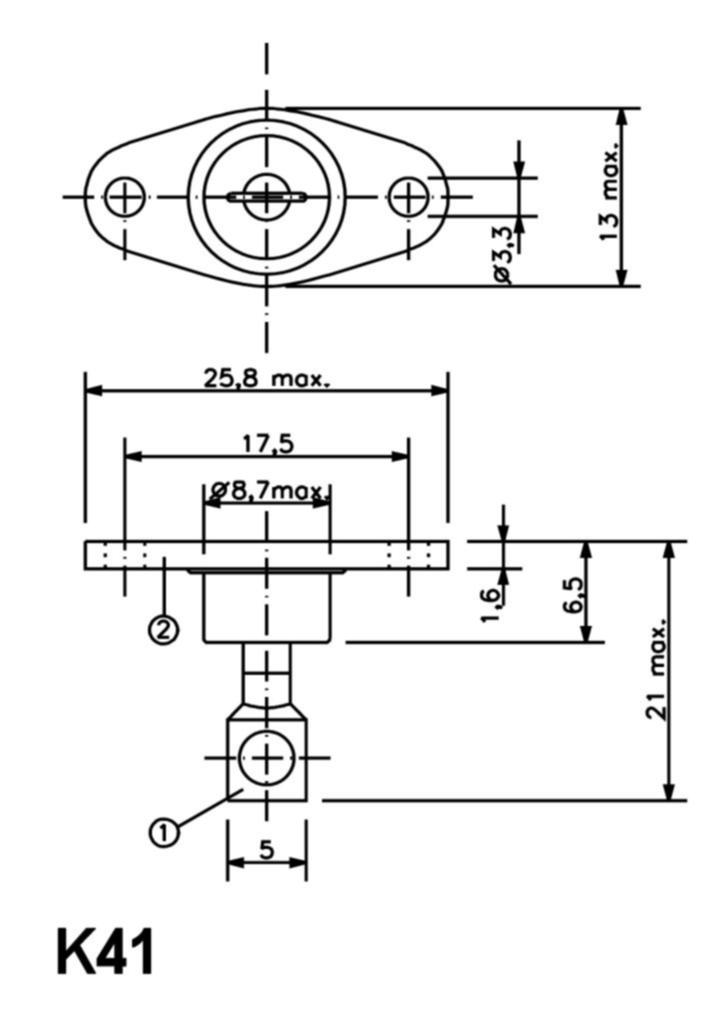 case outline drawing of 10C1R20