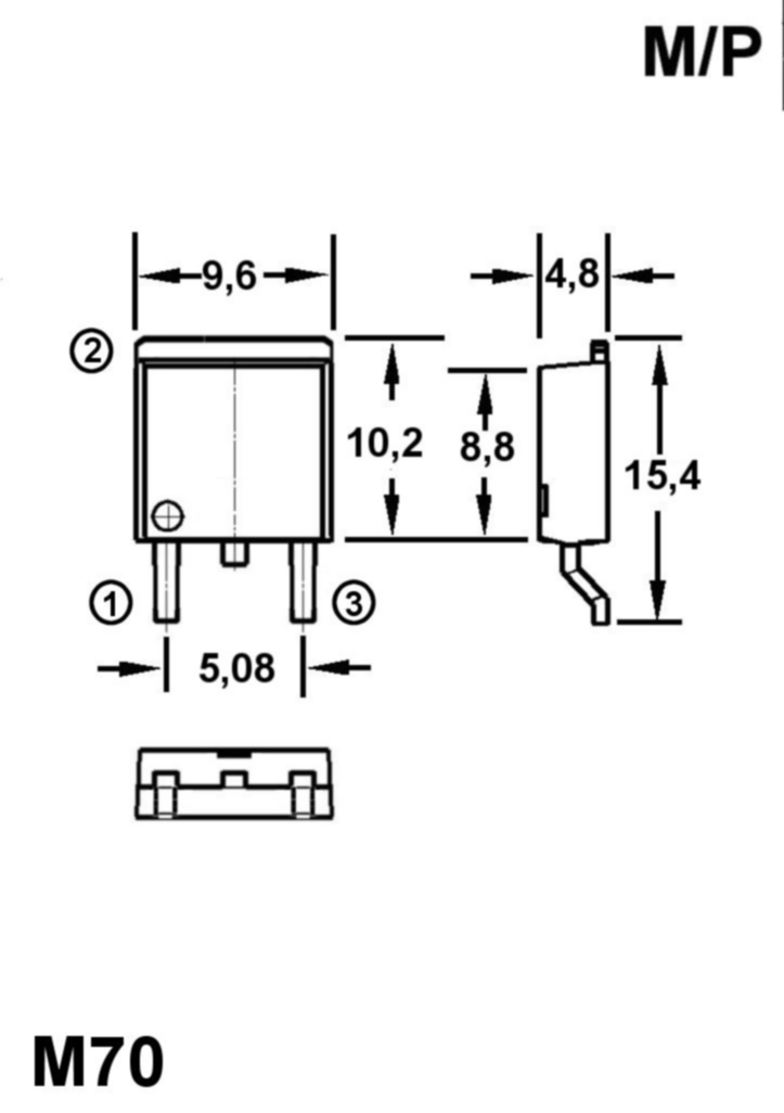 case outline drawing of FCB20N60